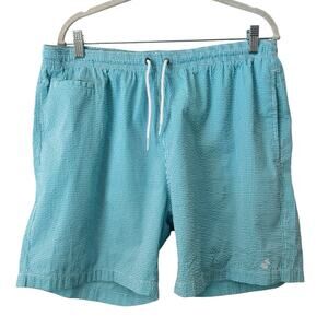 Trunks Surf & Swim Co Blue Striped Seersucker Swim Trunks Men’s Size XL